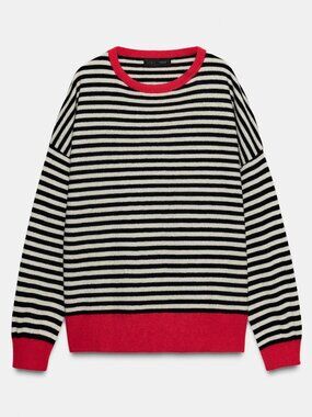 NWT Zara striped black white and red sweater size S